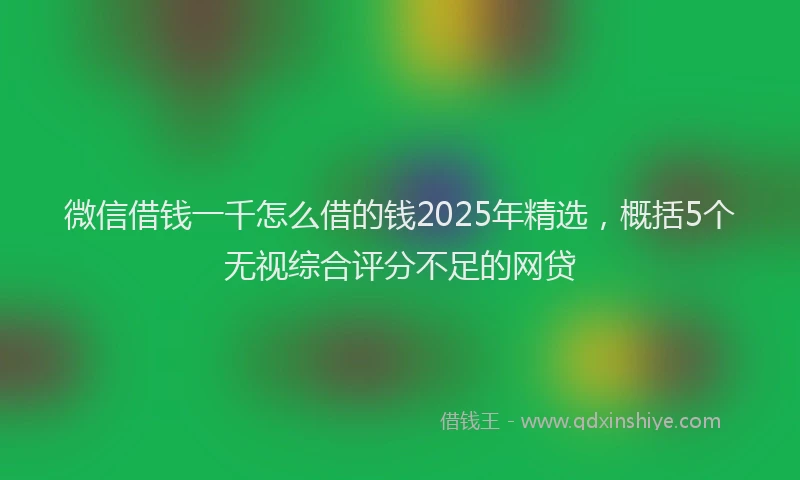 微信借钱一千怎么借的钱2025年精选，概括5个无视综合评分不足的网贷