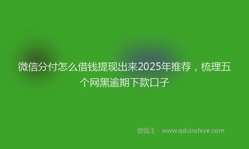 微信分付怎么借钱提现出来2025年推荐，梳理五个网黑逾期下款口子
