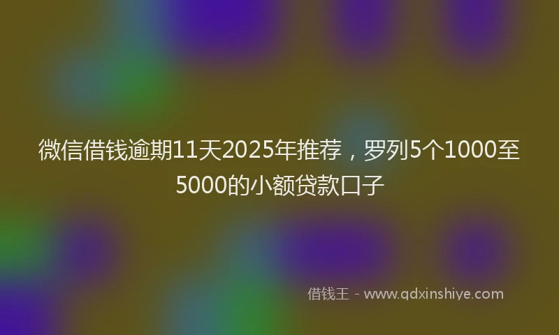 微信借钱逾期11天2025年推荐，罗列5个1000至5000的小额贷款口子