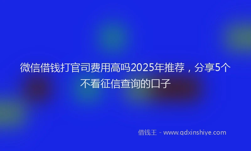 微信借钱打官司费用高吗2025年推荐，分享5个不看征信查询的口子
