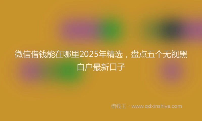 微信借钱能在哪里2025年精选，盘点五个无视黑白户最新口子