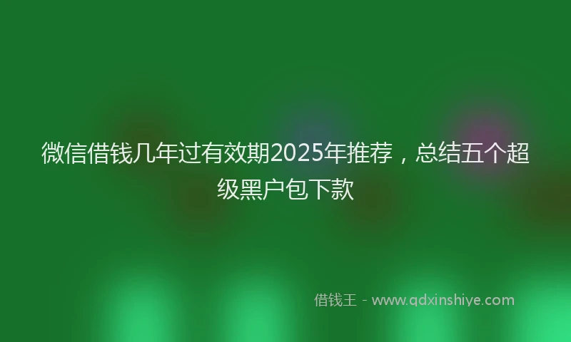 微信借钱几年过有效期2025年推荐，总结五个超级黑户包下款
