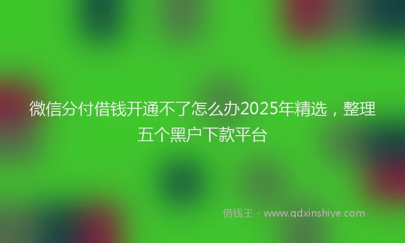 微信分付借钱开通不了怎么办2025年精选，整理五个黑户下款平台