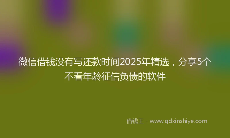 微信借钱没有写还款时间2025年精选，分享5个不看年龄征信负债的软件