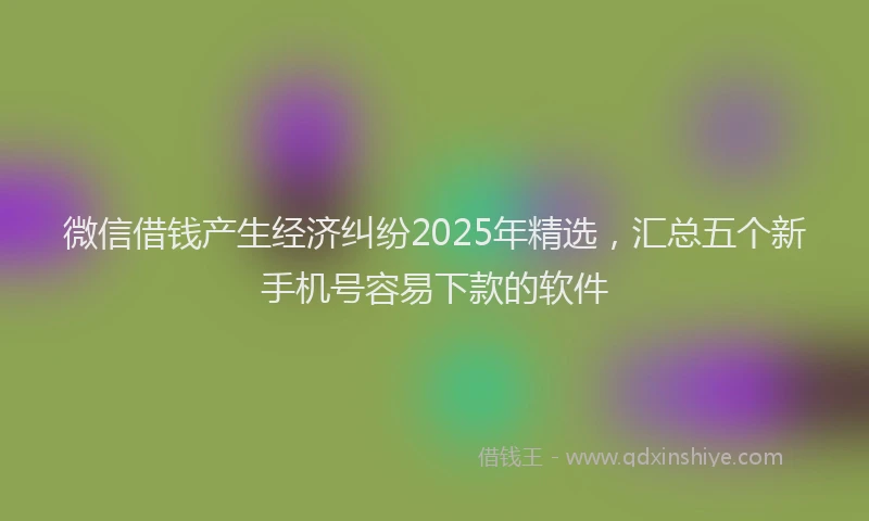 微信借钱产生经济纠纷2025年精选，汇总五个新手机号容易下款的软件