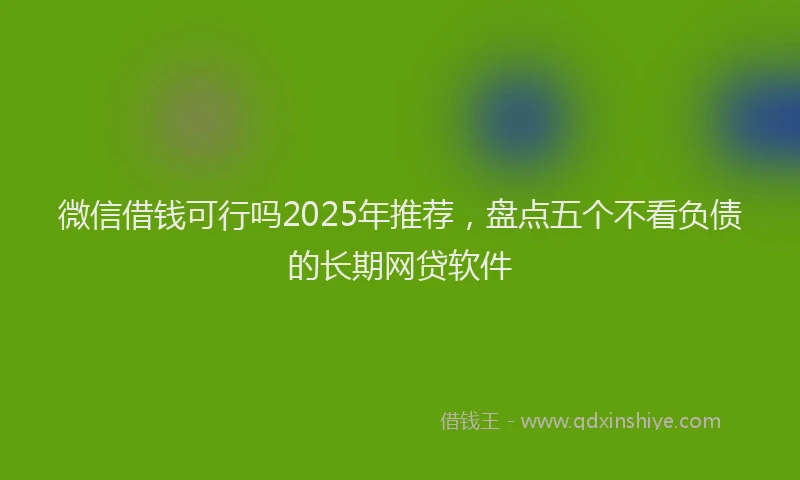 微信借钱可行吗2025年推荐，盘点五个不看负债的长期网贷软件