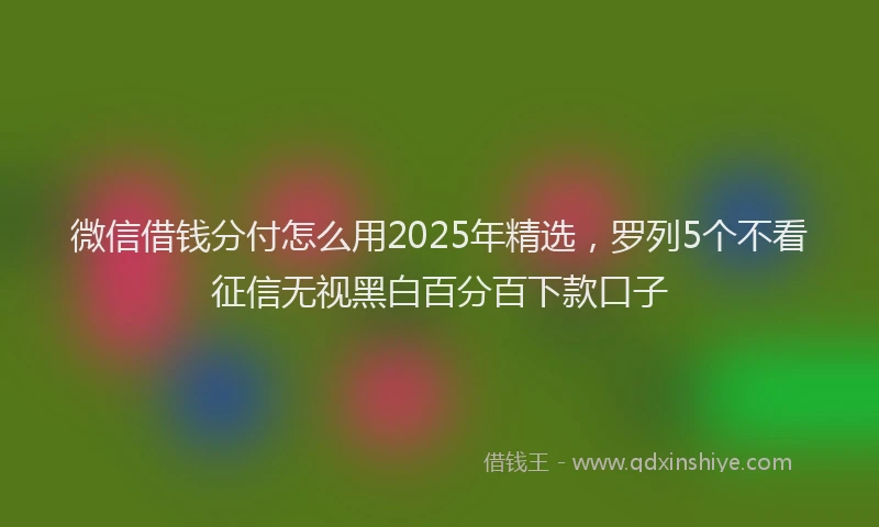 微信借钱分付怎么用2025年精选，罗列5个不看征信无视黑白百分百下款口子