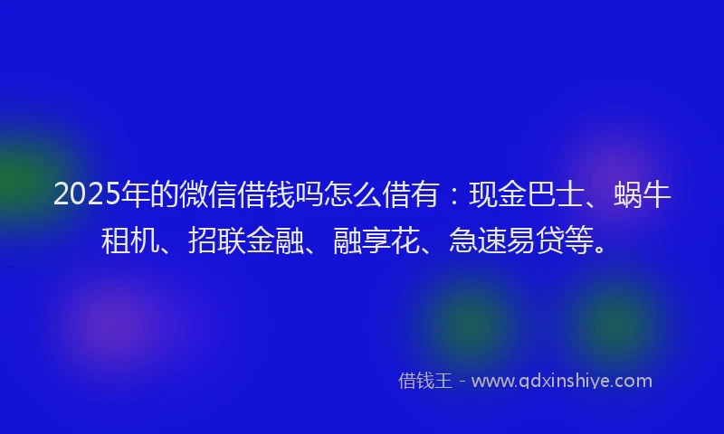 2025年的微信借钱吗怎么借有：现金巴士、蜗牛租机、招联金融、融享花、急速易贷等。