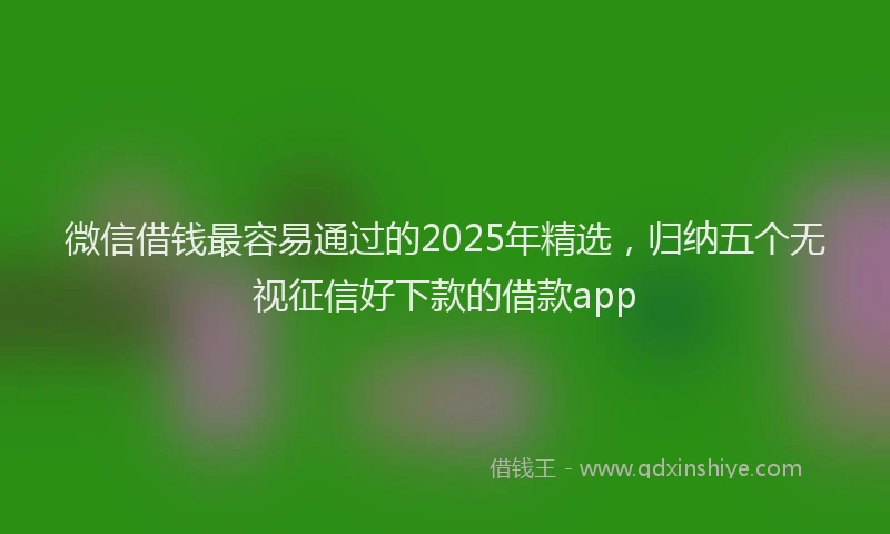 微信借钱最容易通过的2025年精选，归纳五个无视征信好下款的借款app