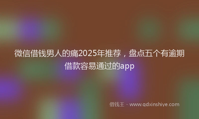 微信借钱男人的痛2025年推荐，盘点五个有逾期借款容易通过的app