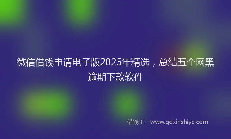 微信借钱申请电子版2025年精选，总结五个网黑逾期下款软件