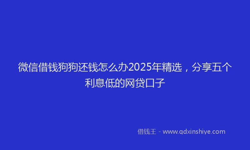 微信借钱狗狗还钱怎么办2025年精选，分享五个利息低的网贷口子