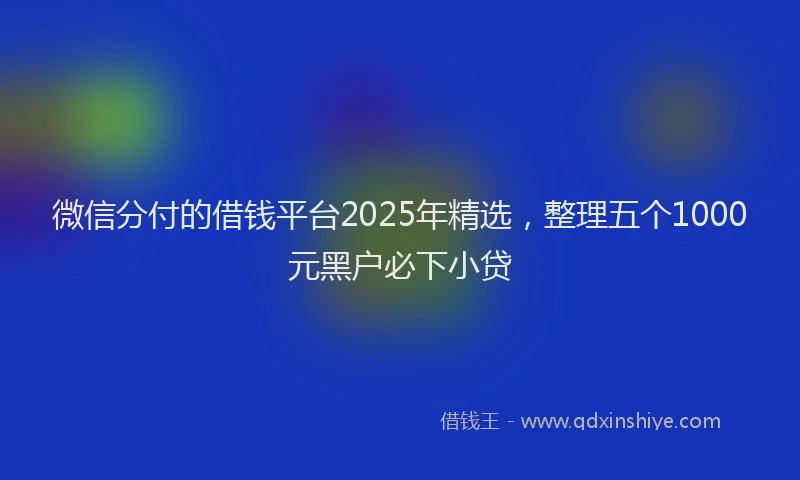 微信分付的借钱平台2025年精选，整理五个1000元黑户必下小贷