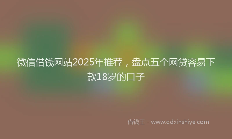 微信借钱网站2025年推荐，盘点五个网贷容易下款18岁的口子