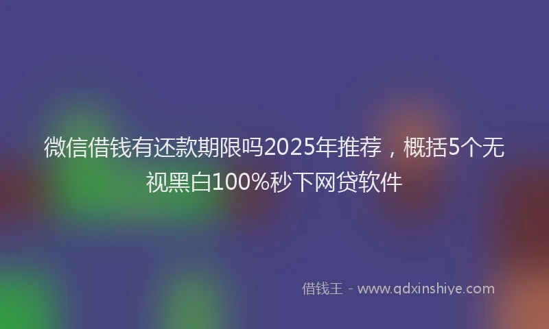 微信借钱有还款期限吗2025年推荐，概括5个无视黑白100%秒下网贷软件
