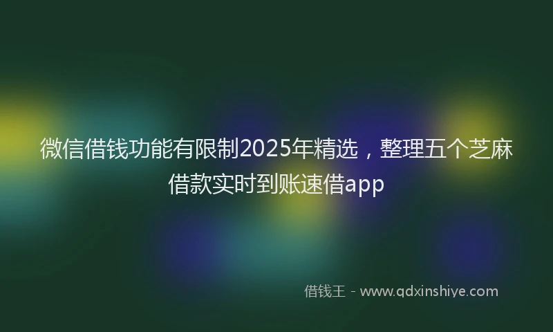微信借钱功能有限制2025年精选，整理五个芝麻借款实时到账速借app