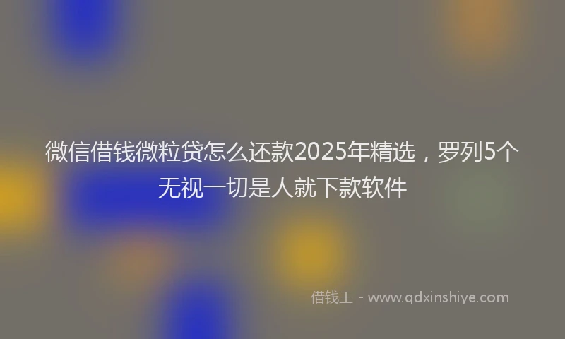 微信借钱微粒贷怎么还款2025年精选，罗列5个无视一切是人就下款软件