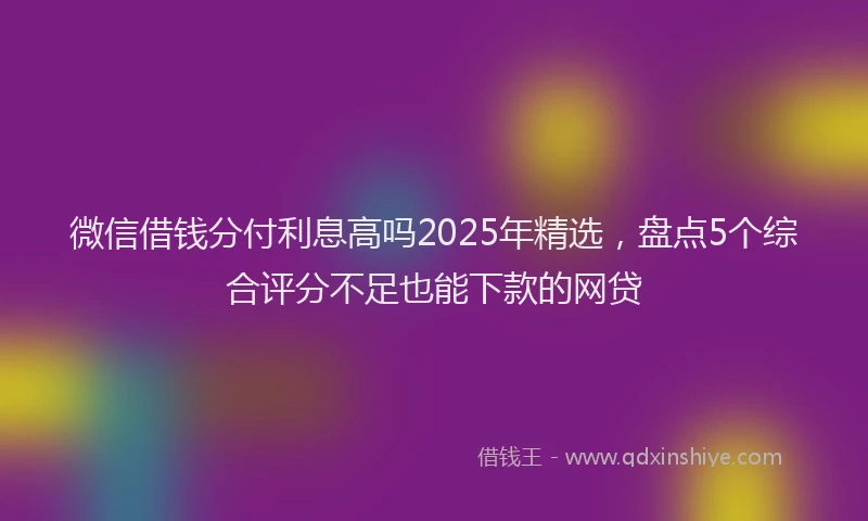 微信借钱分付利息高吗2025年精选，盘点5个综合评分不足也能下款的网贷