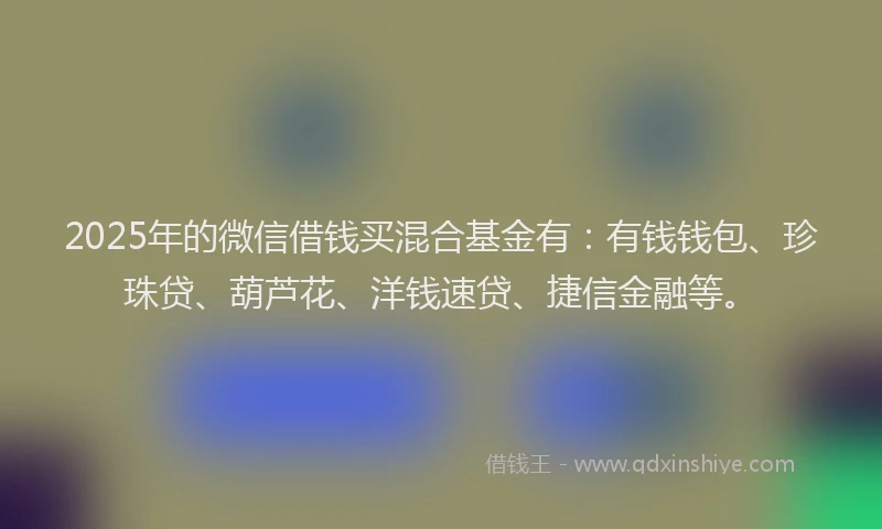 2025年的微信借钱买混合基金有：有钱钱包、珍珠贷、葫芦花、洋钱速贷、捷信金融等。
