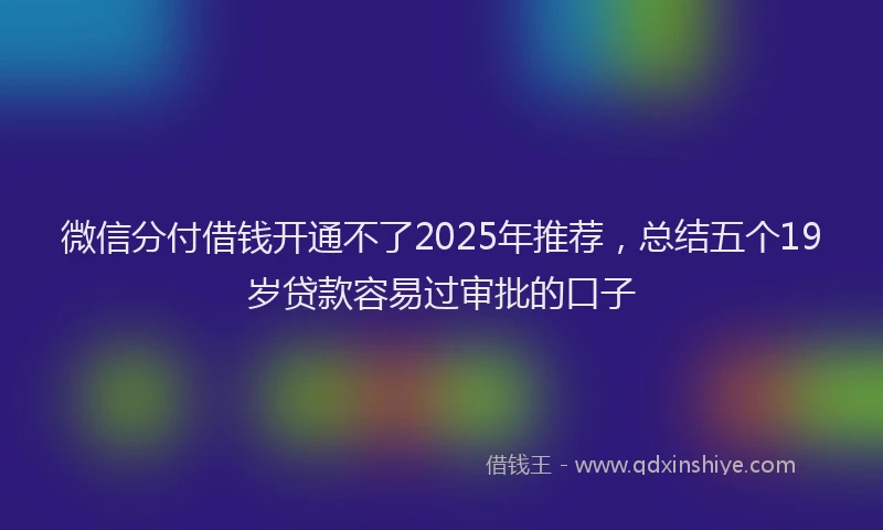 微信分付借钱开通不了2025年推荐，总结五个19岁贷款容易过审批的口子
