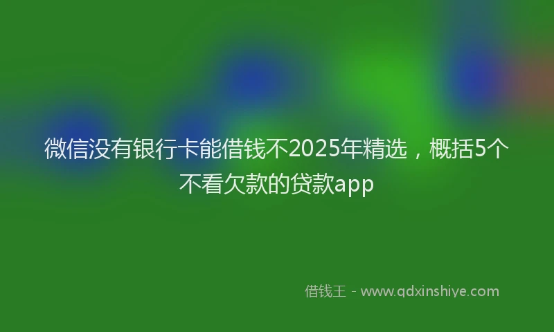 微信没有银行卡能借钱不2025年精选，概括5个不看欠款的贷款app