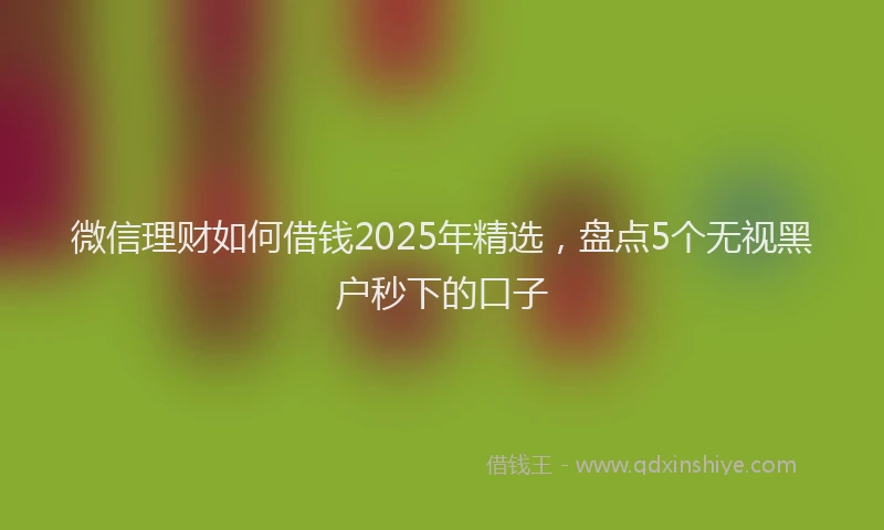 微信理财如何借钱2025年精选，盘点5个无视黑户秒下的口子