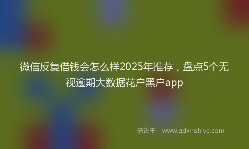 微信反复借钱会怎么样2025年推荐，盘点5个无视逾期大数据花户黑户app