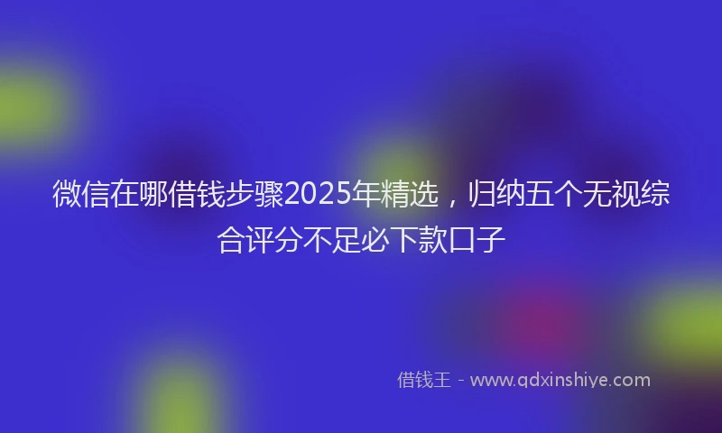 微信在哪借钱步骤2025年精选，归纳五个无视综合评分不足必下款口子