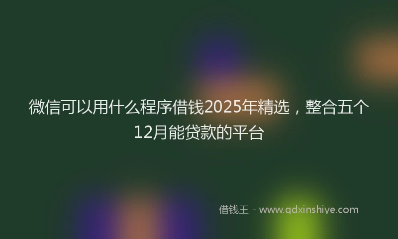 微信可以用什么程序借钱2025年精选，整合五个12月能贷款的平台