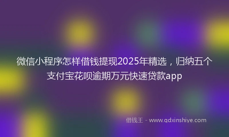 微信小程序怎样借钱提现2025年精选，归纳五个支付宝花呗逾期万元快速贷款app