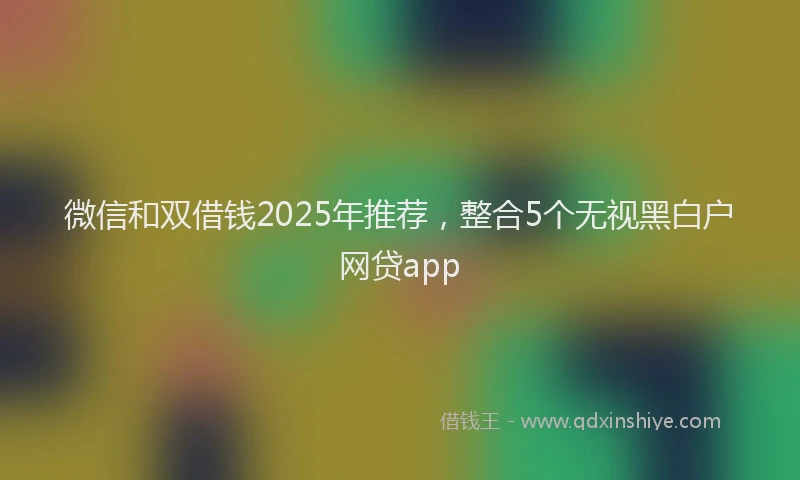 微信和双借钱2025年推荐，整合5个无视黑白户网贷app