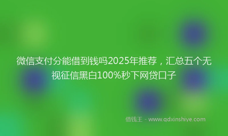 微信支付分能借到钱吗2025年推荐，汇总五个无视征信黑白100%秒下网贷口子