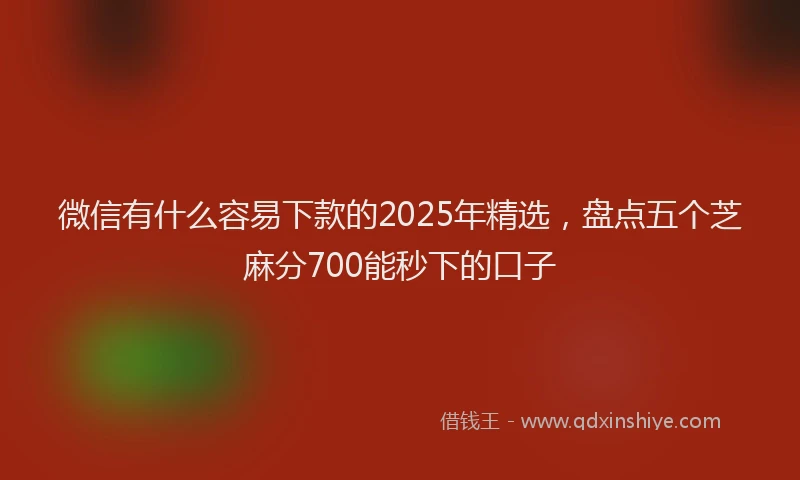 微信有什么容易下款的2025年精选，盘点五个芝麻分700能秒下的口子
