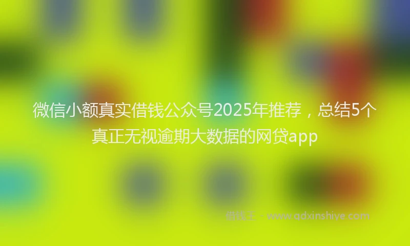 微信小额真实借钱公众号2025年推荐，总结5个真正无视逾期大数据的网贷app