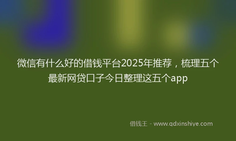微信有什么好的借钱平台2025年推荐，梳理五个最新网贷口子今日整理这五个app