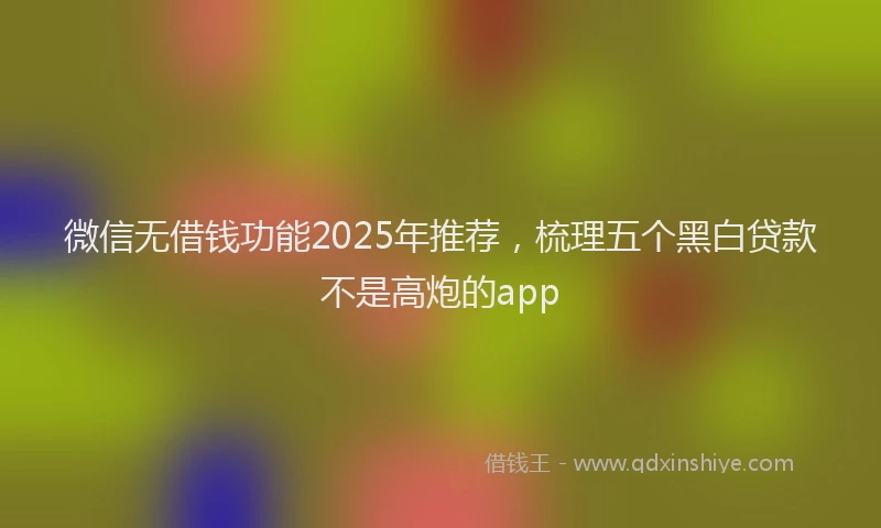 微信无借钱功能2025年推荐，梳理五个黑白贷款不是高炮的app