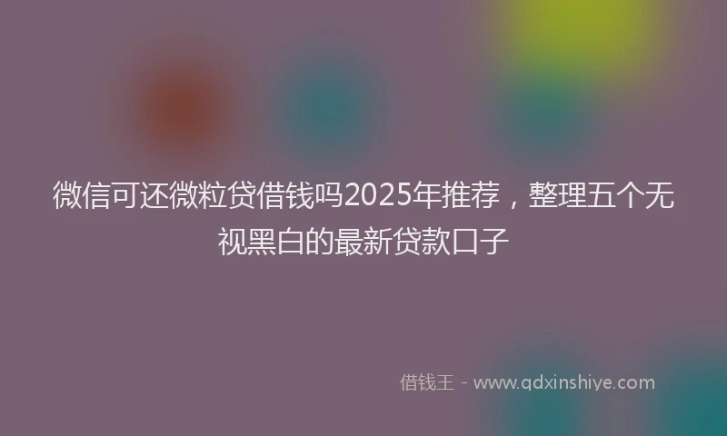 微信可还微粒贷借钱吗2025年推荐，整理五个无视黑白的最新贷款口子