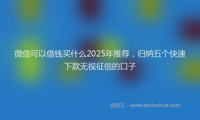 微信可以借钱买什么2025年推荐，归纳五个快速下款无视征信的口子