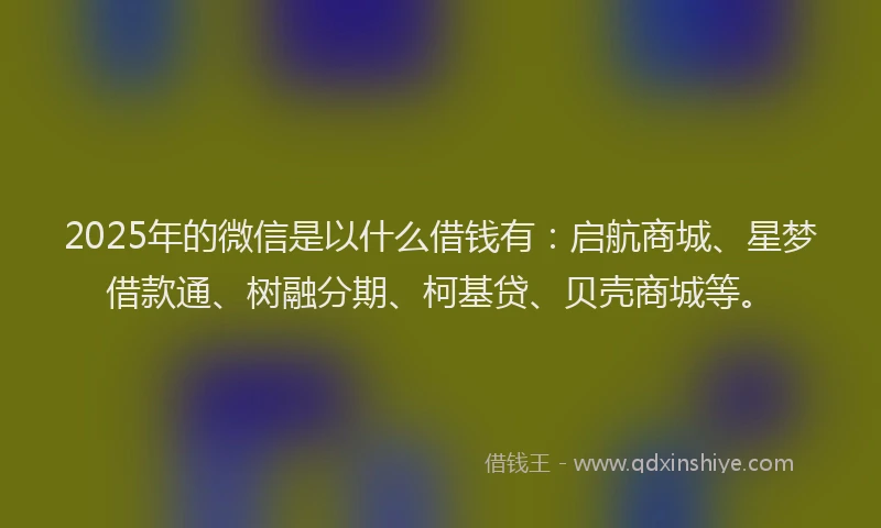 2025年的微信是以什么借钱有：启航商城、星梦借款通、树融分期、柯基贷、贝壳商城等。