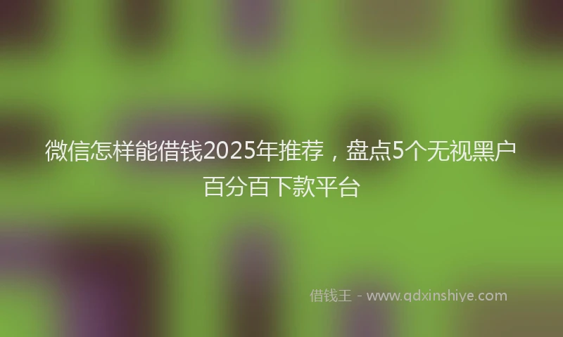微信怎样能借钱2025年推荐，盘点5个无视黑户百分百下款平台