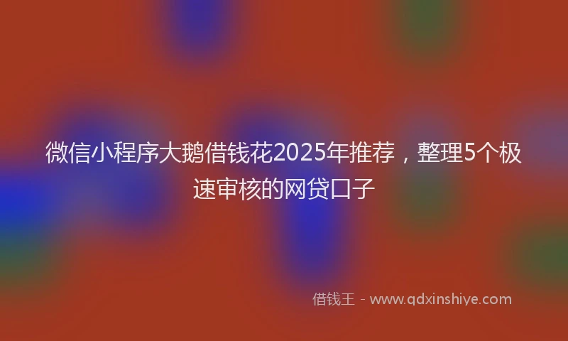 微信小程序大鹅借钱花2025年推荐，整理5个极速审核的网贷口子