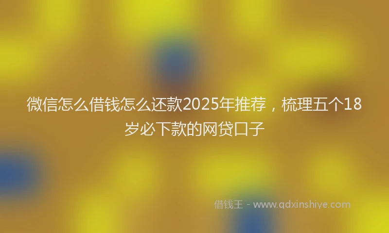 微信怎么借钱怎么还款2025年推荐，梳理五个18岁必下款的网贷口子