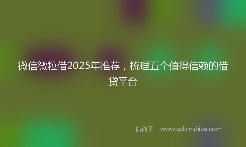 微信微粒借2025年推荐，梳理五个值得信赖的借贷平台