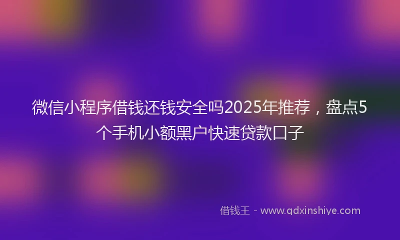 微信小程序借钱还钱安全吗2025年推荐，盘点5个手机小额黑户快速贷款口子