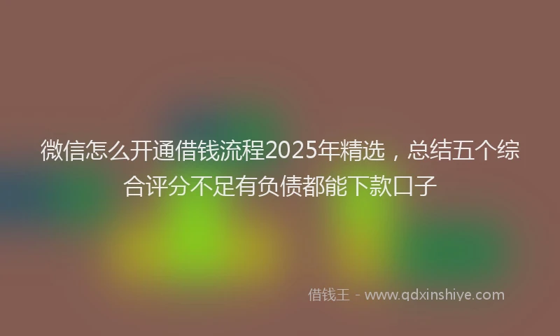 微信怎么开通借钱流程2025年精选，总结五个综合评分不足有负债都能下款口子