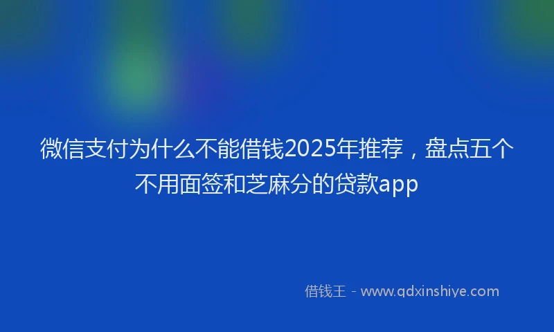 微信支付为什么不能借钱2025年推荐，盘点五个不用面签和芝麻分的贷款app