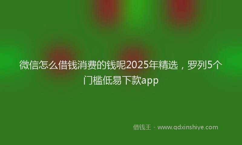 微信怎么借钱消费的钱呢2025年精选，罗列5个门槛低易下款app