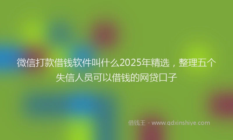 微信打款借钱软件叫什么2025年精选，整理五个失信人员可以借钱的网贷口子