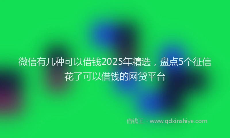 微信有几种可以借钱2025年精选，盘点5个征信花了可以借钱的网贷平台