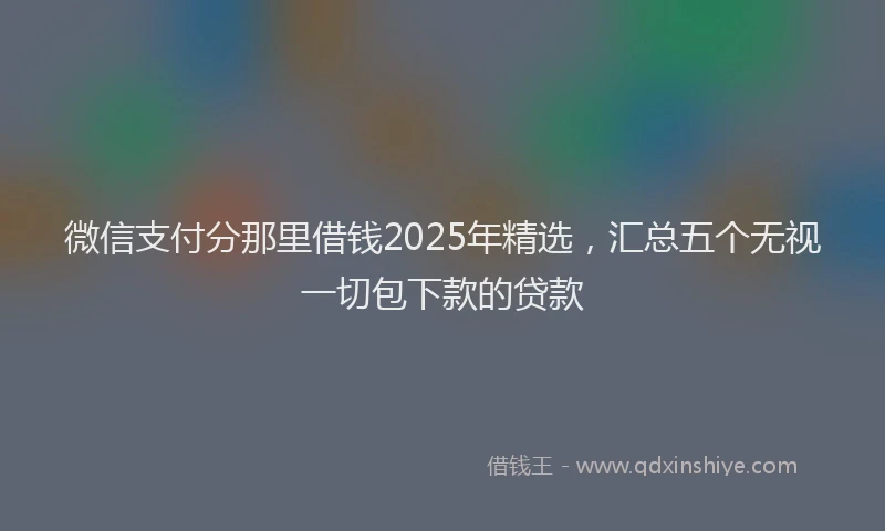 微信支付分那里借钱2025年精选，汇总五个无视一切包下款的贷款